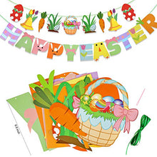 Load image into Gallery viewer, HOWAF 40pcs Happy Easter Bunting Banner Easter Hanging Swirl Decorations Easter Egg Bunny Hanging Swirl Foil Decorations,Easter Egg Rabbit Bunny Chick Carrot Chicken for Easter Party Home School Decor