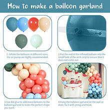 Load image into Gallery viewer, Balloon Arch Kit, Colourful 134 pcs Pastel Blue Red Green Orange Rainbow Balloon Garland Arch Kit Blue Sage Green Balloons Set for Kids Boys Dinosaur Theme Birthday Baby Shower Party Decorations