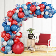 Load image into Gallery viewer, Balloons Arch Kit, 81PCS Blue White Balloon Garland Kit Red Ballons Confetti Balloons Decorations Set, Latex Balloons for Birthday Decoration Baby Shower Party Supplies Wedding Anniversary Decoration