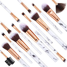 Load image into Gallery viewer, Makeup Brushes DUAIU 15PCs Marble Makeup Brush Set Premium Synthetic Kabuki Powder Blush Contour Foundation Concealer Eyeshadow Brushes with Makeup Sponge and Cleaner Brush Egg