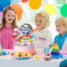 Load image into Gallery viewer, iZoeL 21pcs Unicorn Cake Topper Kit Cloud Rainbow Balloon Happy Birthday Banner Cake Decoration For Boy Girl Kid Birthday