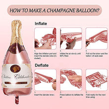 Load image into Gallery viewer, Rose Gold Party Decorations Happy Birthday Confetti Balloons with Banner,Giant Champagne Foil Balloons,Star Heart Foil Balloons,Tissue Paper Pompoms for 1st 2th 3td 16th 18th 21st 25th 30th 50th 60th