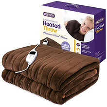 Load image into Gallery viewer, Reverie Luxury Electric Heated Throw & Over Blanket - 160 x 130cm - Machine Washable Fleece with Digital Remote, Timer & 9 Heat Settings 1