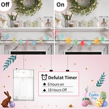 Load image into Gallery viewer, KPCB Tech Easter Decorations for Tree Fairy Eggs Lights String 20 LED 2.4M Batteries Powered Egg Lights with 2 Lighting Modes Outdoor Indoor Easter Decorations for Home Easter Tree Egg Hunt Party