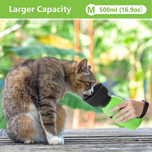 Load image into Gallery viewer, pecute Dog Water Bottle 500ml, Portable Puppy Drinking Bottles Leak Proof Pet Travel Bottle, Lightweight Water Dispenser Bowl for Outdoor Walks Trips Hikes Travels(Green)