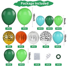 Load image into Gallery viewer, Balloons Garland Arch Kit Green, Jungle Party Balloon Garland Balloons Arch Kit with Safari Animal Print Balloon for Boys Dinosaur Safari Birthday Decorations Animal Wild Party Baby Shower Supplies