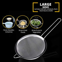 Load image into Gallery viewer, Jojeys Sieves and Strainers Set - Metal Sieve Stainless Steel, Fine Mesh Strainer - Kitchen Sieve Fine Mesh, Sive Cooking, Flour Sieve for Baking - Rust Free Seive, Dishwasher Safe SIV, Colander