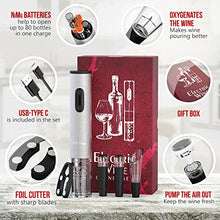 Load image into Gallery viewer, Electric Wine Opener Set with Charger and Batteries- Gift Set for Wine Lovers - Anniversary Birthday Gift Idea Kit Cordless Electric Wine Bottle Opener Uncle Viner G105