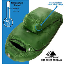 Load image into Gallery viewer, Hyke & Byke Katahdin 0C -10C -15C 625 Fill Power Hydrophobic Sleeping Bag with Advanced Synthetic - Ultra Lightweight 4 Season Men and Women Mummy Bag Designed for Backpacking