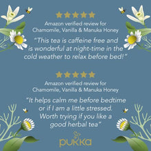 Load image into Gallery viewer, Pukka Herbs | Chamomile, Vanilla and Manuka Honey Organic Herbal Tea | Chamomile, Vanilla, Honey and Fennel | Perfect For Calming | 4 packs | 80 Sachets