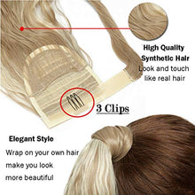Load image into Gallery viewer, Clip in Ponytail Extension Wrap Around for Women Long Synthetic Natural Wavy Curly Hair Pony Tail Hair Extensions 17 inch Wine Red