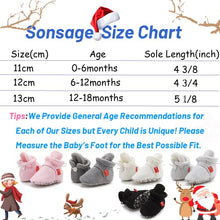 Load image into Gallery viewer, Sonsage Infant Baby Girls Boys Cotton Booties Soft Non-Slip Sole Winter Warm Cozy Stay On Socks Newborn Toddler First Walkers Crib Shoes