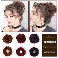 Load image into Gallery viewer, Super Thick Scrunchies Extension Curly Messy Bun Hair Pieces for Women Donut Updo Ponytail Hair Chignons Wine Red