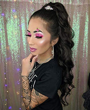 Load image into Gallery viewer, YEESHEDO Long Wavy Ponytail Hair Extension for Black Women Drawstring Ponytail Hair Extensions Clip in Black Curly Synthetic Hairpiece