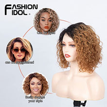 Load image into Gallery viewer, FASHION IDOL Short Deep Wave Lace Front Bob Wigs for Women Human Hair Kinky Curly wig Side Part Shouder Lenth Wig Pre plucked with Baby Hair 150% Density 10 Inch