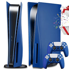 Load image into Gallery viewer, SIKEMAY PS5 Console Faceplate, Hard Shockproof Playstation 5 Face Plate Shell Skin Case, ABS Anti-Scratch Dustproof PS5 Gaming Console Cover Replacement Accessories for PS5 Disc Edition - Blue