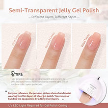 Load image into Gallery viewer, GAOY Summer Jelly Gel Nail Polish Set of 6 Colors Including Red Pink Nude Gel Polish Kit UV LED Soak Off Nail Polish Home DIY Manicure Nail Salon Varnish