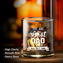 Load image into Gallery viewer, Gifts for Dad Whiskey Glass, Personalised Whiskey Tumbler Gift for Father's Day, Birthday, Anniversary for Men, Dad, Husband, Grandpa, Best Dad Ever Whiskey Glass with 4 Greeting Cards - 10 Oz