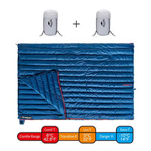 Load image into Gallery viewer, Naturehike Sleeping Bag Lightweight Compact 800 Fill Power Goose Down Sleeping Bag Portable Envelope Sleeping Bag for Outdoor Camping Hiking (Navy Blue-Winter)