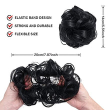 Load image into Gallery viewer, Hair Bun, Messy Hair Scrunchies Updo Ponytail Hair Extensions Donut Chignons Wavy Curly Hair Pieces for Women Girls (Dark black)