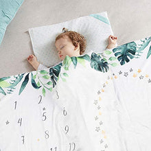 Load image into Gallery viewer, Baby Milestone Blanket for Boys Girls, Monthly Fleece Mat Large Animal Printed Growth Soft Comfortable Blankets with 2 Felt Photo Frame 40x55 Inches