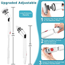 Load image into Gallery viewer, Electric Spin Scrubber, Cordless Shower Cleaner, Electric Cleaning Brush with Tool-Free Adjustable Extension Arm and 3 Replaceable Cleaning Brush Heads for Tile, Tub, Kitchen, Floor, Bathroom