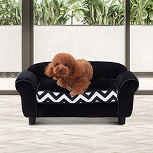 Load image into Gallery viewer, PawHut Pet Sofa Couch Dog Cat Wooden Sponge Sofa Bed Lounge Comfortable Luxury w/Cushion (Black)