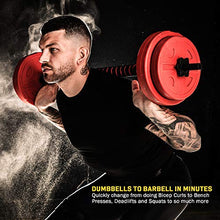 Load image into Gallery viewer, Gallant 20kg Adjustable Dumbells Weights Set with Barbell For Men and Women Excellent Free Hand Weight Dumbbells Set Ideal For Home Gym Fitness Training Dumbbell Set Weights Lifting Equipment