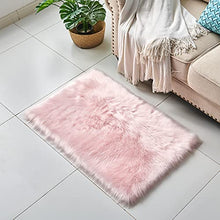 Load image into Gallery viewer, Faux Sheepskin Rug ,Rectangular,Fur Faux Fleece Fluffy Area Rugs Anti-Skid Yoga Carpet for Living Room Bedroom Sofa Floor Rugs (Pink, 23.6 x 35.4 inch)