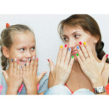 Load image into Gallery viewer, 72 Pieces Kids Stick On Nails False Nails Fake Nails Kit ress on Artificial Nail Tip Girl Fingernail Full Cover Short for Girls Children Nail Art Decoration, 3 Boxes (Cat, Unicorn, Dolphin)