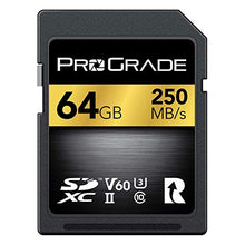 Load image into Gallery viewer, SD UHS-II 64GB Card V60 –Up to 130MB/s Write Speed and 250 MB/s Read Speed | For Professional Vloggers, Filmmakers, Photographers & Content Curators – By Prograde Digital