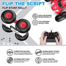 Load image into Gallery viewer, Remote Control Cars - GizmoVine Flip Stunt Rally Car - 2.4GHz 2 in 1 Reversible Design 360° Spins RC Car - RC Stunt Vehicle for Kids Age 6-12, Cool Stunts, Tricks, LED Headlight, AAA Battery Powered