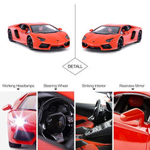 Load image into Gallery viewer, RASTAR RC Lamborghini Toy Car, 1:14 Lamborghini Aventador LP700-4 Remote Control Car, Working Lights - Orange