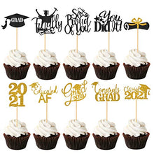 Load image into Gallery viewer, Giiffu 80PCS 2022 Graduation Cupcake Toppers Glitter Class of 2022 10 Styles Cupcake Picks for Graduation Party Toppers Cake Decorations Congrats Grad