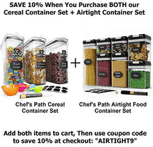 Load image into Gallery viewer, Cereal Container Storage Set - Airtight Food Storage Containers, 8 Labels, Spoon Set & Pen, Great for Flour - BPA-Free Dispenser Keepers (4L) - Chef's Path