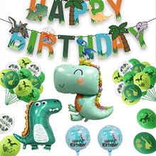 Load image into Gallery viewer, yuechen Dinosaur Birthday Party Decoration ,Dinosaur Happy Birthday Banner, Dinosaur Latex Balloon with Foil Animal Balloon for Boy Girl Baby Shower Birthday Supplies