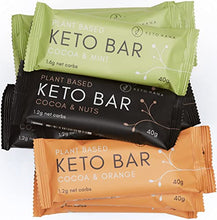 Load image into Gallery viewer, Keto Hana Cocoa & Mint Bar Keto Diet Vegan Grain Free Dairy Free Plant Based No Refined Sugars Gluten Free 1.6g Net Carbs - 40g a bar, 12 in a Box