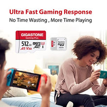 Load image into Gallery viewer, Gigastone 512GB Micro SD Card with SD Adapter + Mini-case, Gaming Plus, Nintendo-Switch Compatible, High Speed 100MB/s, 4K Video Recording, Micro SDXC UHS-I, A1 Run App, Class 10