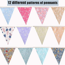 Load image into Gallery viewer, OTMVicor 50feet Fabric Bunting,48pcs Outdoor Bunting Banner,Triangle Flags for Garden Birthday Party Outdoor Party Decoration