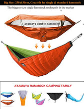 Load image into Gallery viewer, ayamaya Ultralight Hammock Underquilt for Camping Backpacking, 3 Season Under Quilt UQ for Single Person Hammock Warm Under Blanket Sleeping Bag Bottom Insulation - Hammock Camping Gear (Orange)