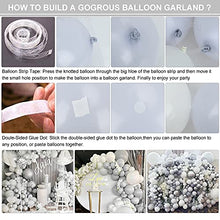 Load image into Gallery viewer, Grey Balloon Arch Kit, 112pcs Pastel Grey White Balloon Garland Arch Kit with Chrome Chrome Silver Latex Balloons Decoration for Wedding Bridal Engagement Birthday Baby Shower New Year Party Decor