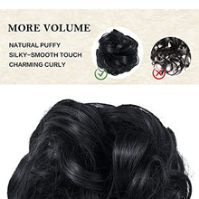 Load image into Gallery viewer, Hair Bun, Messy Hair Scrunchies Updo Ponytail Hair Extensions Donut Chignons Wavy Curly Hair Pieces for Women Girls (Dark black)