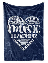 Load image into Gallery viewer, Music Teacher Appreciation Gifts Bed Flannel Fleece Plush Blankets, Thank You Presents for Women Friends, Retirement Leaving (50"x 65")