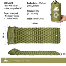 Load image into Gallery viewer, TRINORDIC Camping Mat Ultralight Inflatable Sleeping Mattress with Pillow, Folding Lightweight Inflating Single Bed Portable Air Pad, for Outdoor Backpacking Hiking Travel