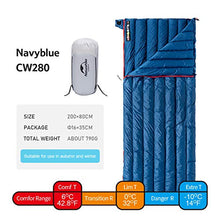 Load image into Gallery viewer, Naturehike Sleeping Bag Lightweight Compact 800 Fill Power Goose Down Sleeping Bag Portable Envelope Sleeping Bag for Outdoor Camping Hiking (Navy Blue-Winter)
