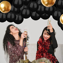 Load image into Gallery viewer, Black Balloons-106pcs Black Balloon Arch kit with 18+12+10+5inch Black Latex Balloons for Wedding Graduation Anniversary Baby Shower Birthday Party Decorations