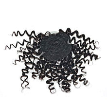 Load image into Gallery viewer, Chisu Short Deep Wave Hair Bundles Peruvian Virgin Hair Curly Human Hair Weave Bundles 6 inches Natural Black Color(3 Pcs 6 inches=about 117grams)