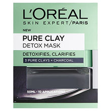 Load image into Gallery viewer, L'Oreal Paris Pure Clay Black Charcoal Detox Face Mask, Deep Cleansing Skin Care for All Skin Types 50 ml