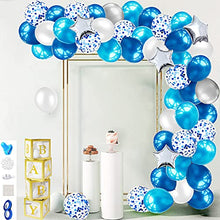 Load image into Gallery viewer, iZoeL Blue Balloon Arch Kit for Boys Girls Men Women -Baby Shower Birthday Party Decorations Supplies - with Tape Strips Tie Tools Flower Clips Star Confetti Balloons Garland