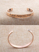 Load image into Gallery viewer, Teacher Appreciation Gifts Bracelet Teach Love Inspire Cuff Bracelet Teacher Jewelry Thank You Gift for Teacher Teaching Assistant Gift (Teach Inspire Love-RG)